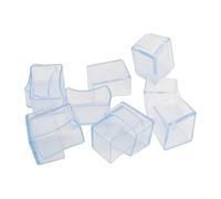 Bebykilemi 12 coperture protettive in PVC per gambe di sedie, rettangolari, per mobili, tavoli, pavimenti, trasparenti, per casa e ufficio, protezioni antiscivolo per pavimenti (30 x 40 mm)