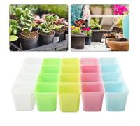 Bebykilemi 20 mini vasi da fiori quadrati per piante grasse con fori di drenaggio, vassoi per piante in plastica per la decorazione di casa e ufficio, giardinaggio fai da te e vivaio