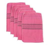 Bebykilemi Confezione da 5 panni da bagno esfolianti in stile coreano per scrub e massaggio, asciugamani in poliestere e cotone, esfoliazione della pelle morbida ma efficace, 35 x 45,5 (rosa)