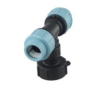 Bebykilemi Connettore adattatore per serbatoio Ibc S60 x 6, uscita 20 oltre 25/32 mm, raccordi in PE per tubo da giardino in plastica, applicazioni per serbatoio carburante nero Plus blu (uscita a T