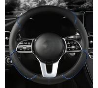 Bebykilemi Coprivolante per auto in pelle con motivo a quadri in rilievo, struttura antiscivolo per una migliore presa, si adatta alla maggior parte delle ruote standard da 38 cm, protezione in pelle