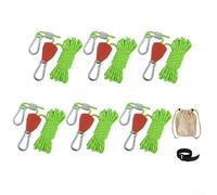 Bebykilemi Corda per tenda da campeggio con tendicinghia a cricchetto, confezione da 6, regolabile, resistente, riflettente, spessore 4 mm, per tenda da sole all'aperto, escursionismo, avventura