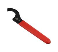 Bebykilemi Dadi rotondi da 3842 mm in acciaio al carbonio forgiato a goccia con manico in gomma antiscivolo rosso, compatibili con mandrini a pinza Ctype, chiave a gancio a C ossidata nera per chiave