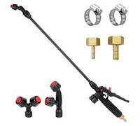Bebykilemi Kit spruzzatore manuale a zaino con design ergonomico e 3 opzioni di ugello, punte in ottone regolabili per tubi da 1/4" e 3/8", bacchetta in fibra di vetro da 61 cm