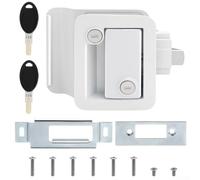 Bebykilemi Maniglia per serratura della porta del camper, per rimorchi da campeggio all'aperto, in lega di zinco, impermeabile, senza chiave, con catenaccio, adatta a fori da 68 x 92 mm, spessore 32