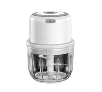 Bebykilemi Mini robot da cucina wireless, 300 ml, ricaricabile tramite USB, con lame in acciaio inox, trita-aglio portatile, tagliaverdure elettrico, dado portatile (bianco)