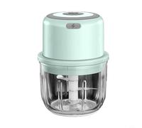Bebykilemi Mini robot da cucina wireless, 300 ml, ricaricabile tramite USB, con lame in acciaio inox, trita-aglio portatile, tagliaverdure elettrico, dado portatile (verde)