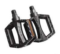 Bebykilemi Pedali per bicicletta per bambini, in acciaio ABS, antiscivolo, con cuscinetti sigillati e grandi piastre riflettenti, per bici da bambini, filettatura 12 mm/14 mm, coppia nera (14 mm)