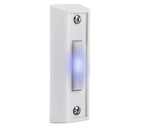 Bebykilemi Pulsante campanello cablato bianco con luce LED per la sicurezza domestica, interruttore luminoso per suoneria compatibile con la maggior parte dei sistemi, plastica e rame