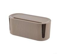 Bebykilemi Scatola per la gestione dei cavi, organizer per fili in plastica ABS con design di ventilazione per ciabatte fino a 8 prese, scatola portaoggetti per scrivania e casa e ufficio (marrone)