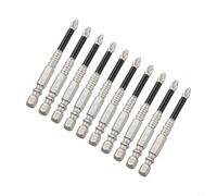 Bebykilemi Set di 10 punte magnetiche per cacciavite Ph2 a croce 1/4 con gambo esagonale in lega di acciaio antiscivolo, per cacciaviti elettrici, 50150 mm, set multilunghezza (75 mm)