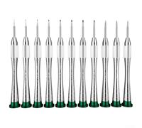 Bebykilemi Set di 11 cacciaviti di precisione in acciaio inox, piatti, da 0,6 a 2,0 mm, con custodia organizer per occhiali, elettronica, riparazione orologi e braccialetti