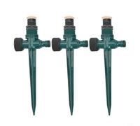 Bebykilemi Set di 3 irrigatori regolabili per atomizzazione per prato sepolto per irrigazione da giardino, sistema di ugelli rotanti a 360°, struttura in PP, resistente alle intemperie, (verde)