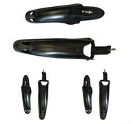 Bebykilemi Set di 3 paia di parafanghi anteriori e posteriori per mountain bike, parafanghi per mountain bike, in plastica PP, compatibili con ruote da 24 e 26 pollici, colore nero