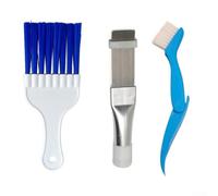 Bebykilemi Set di 3 spazzole per la pulizia del radiatore del condensatore e del condizionatore d'aria, pettine e spazzola per la pulizia, strumento per la pulizia di alette, bobine, evaporatori, ecc