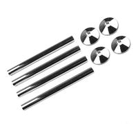 Bebykilemi Set di 8 coperture e collari per tubi del radiatore, lunghezza 200 mm, diametro 15 mm, manicotto in plastica effetto cromato con montaggio a scatto per una facile installazione, impianto