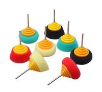 Bebykilemi Set di 8 dischi in spugna per lucidatura da 40 mm, cuscinetti rotanti con gambo da 3 mm, compatibili con auto, cerchi in acciaio, attività di brunitura