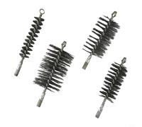 Bebykilemi Set di spazzole per spazzacamino con robuste setole in filo metallico per la pulizia di tubi, caldaie e asciugatrici, in acciaio, include 30 mm, 50 mm, 65 mm, 80 mm di diametro