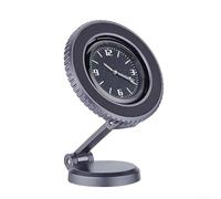 Bebykilemi Supporto per telefono da auto con orologio, base girevole a 360° in lega di alluminio per cruscotto, adatto per smartphone, staffa di montaggio pieghevole per auto, (nero)