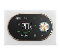 BECA BHT-9000GBLZB Termostato Smart Zigbee 3.0 per Riscaldamento Elettrico 16A, Manopola LED, Programmazione, App Tuya/Smart Life, Compatibile Alexa/Google, - Expert4House Edition (Bianco e Gold)