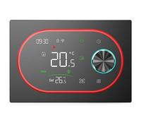 BECA BHT-9000GBLZB Termostato Smart Zigbee 3.0 per Riscaldamento Elettrico 16A, Manopola LED, Programmazione, App Tuya/Smart Life, Compatibile Alexa/Google, - Expert4House Edition (Nero e Rosso)