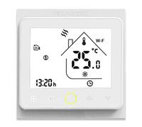 BecaSmart Serie 002 Termostato Smart WiFi per 16A Riscaldamento elettrico LCD Touch Screen di controllo della programmazione intelligente con Assistente vocale Alexa/Google Home Bianco