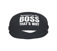 Because I'M The Boss That'S Why Donna Uomo Headband Elastica Fascia Capelli Leggera Fasce Per Capelli Per All'Aperto Sport Yoga Allenamento