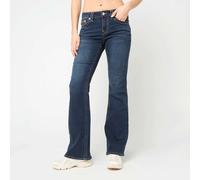 True Religion Becca Mid Rise Bootcut Crystal Flap - Pantaloni Jeans da Donna con Cuciture ad ago Singolo, Aggiornamento Indaco, 27