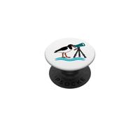 Beccaccia di mare col cannocchiale per il birdwatching arte PopSockets PopGrip Adesivo