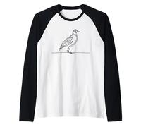 Becchino Linienkunst Ornitologo Maglia con Maniche Raglan
