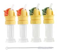 Beccucci per bottiglie in silicone, 4 cannucce anti-soffocamento per bambini Adattatore per beccuccio per acqua con spazzole per la pulizia, cannucce per bambini