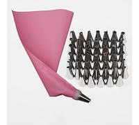 Beccucci per Pasticceria, Set da 26/50 Pezzi in Acciaio Inox, beccucci per Pasticceria in Silicone, beccucci per Pasticceria riutilizzabili, beccucci per Pasticceria riutilizzabili (50 Pezzi Viola)