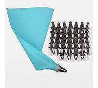 Beccucci per Pasticceria, Set da 26/50 Pezzi, in Acciaio Inox, per sac à Poche in Silicone, riutilizzabili, riutilizzabili (Set da 50 Pezzi)