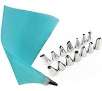 Beccucci per Pasticceria, Set da 26/50 Pezzi, in Acciaio Inox, per sac à Poche in Silicone, riutilizzabili, riutilizzabili (Set da 16 Pezzi)