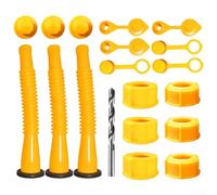 Beccuccio a prova di perdite, resistente, con tappo di bloccaggio, per tanica diesel e benzina, 20 cm, giallo (giallo, 3 punte da trapano)