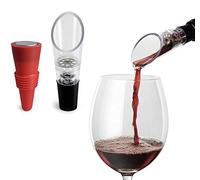 Beccuccio Aeratore e Tappo del Vino COMBO - Decantazione Aerazione Premium - Confezione Regalo Inclusa (Rosso)