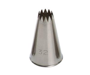Beccuccio cornetto stella aperta 32 Decora in acciaio inox Ø1,7 x 3 cm