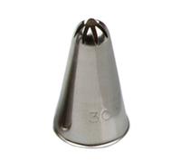 Beccuccio cornetto stella chiusa 30 Decora in acciaio inox Ø1,7 x 3 cm