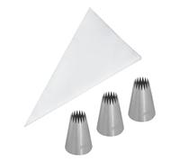 Beccuccio decorativo 3 punte for glassa, punte for decorare torte, punte for decorare cupcake a forma di stella, con 10 sac à poche monouso. utensili da forno
