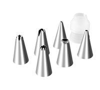 beccuccio decorativo Set di 7 beccucci for pasticceria in acciaio inossidabile, kit essenziale for la cottura in casa, con ugelli a forma di fiore for la cottura della crema al burro sac a poche