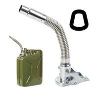 Beccuccio flessibile per tanica benzina, in metallo, per taniche da 5/10/20 l, con supporto per barile dell'olio e guarnizioni in gomma, ideale per auto, camion, moto, trattori, barche