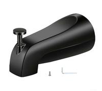 Beccuccio in metallo con deviatore, riempimento rapido per tubi filettati da 1/2 a 3/4 IPS, montaggio frontale a parete, kit di ricambio per rubinetto da bagno, include adattatore e strumenti (nero)