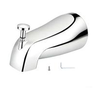 Beccuccio in metallo con deviatore, riempimento rapido per tubi filettati da 1/2 a 3/4 IPS, montaggio frontale a parete, kit di ricambio per rubinetto da bagno, include adattatore e strumenti (argento