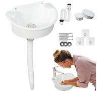 Beccuccio in plastica, piccolo, con tubo e tappo di scarico e accessori per il drenaggio, per campeggio, giardino, cantina, cantieri