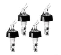 Beccuccio per bottiglia con tappo, set da 4 pezzi, trasparente | Dosaggio automatico, 30 ml per colata, plastica leggera, per olio e aceto, lavabile in lavastoviglie