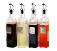 Beccuccio per bottiglia di olio, beccucci dosatori per bottiglia di vino - Tappo per aceto Beccuccio distributore ermetico per olio, olio d'oliva e insalata, con coperchio