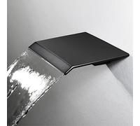 Beccuccio per Vasca a Cascata, beccuccio per Vasca in Ottone da 7,8 Pollici, Rubinetto per Vasca da Parete ad Alto Flusso, Rubinetto per lavandino del Bagno (Nero)