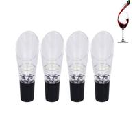 Beccuccio versatore aeratore per vino, beccuccio decanter da 4 pezzi con bolle ricche Aeratore per vino per feste senza design antigoccia (Argento)