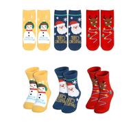 Becellen 3 Paia Calzini Natalizi Bambini, Calze Natalizie Bambini Calzini Divertenti Funny Socks Traspirante Unisex per Idée Regalo