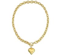 BECHEBV Elegante collana in oro massiccio 18 carati con cuore design cuore collane per donna elegante collana oro cuore da indossare tutti i giorni, No size available, Ottone, Non pietra preziosa